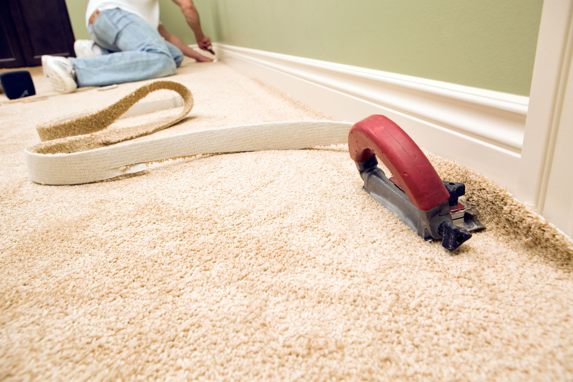 Preparing room for carpeting by Alfords Custom Hardwood Floors